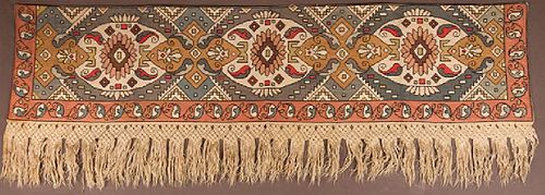 PAIR OF WOVEN DRAPES w/ VALANCE, GREECE