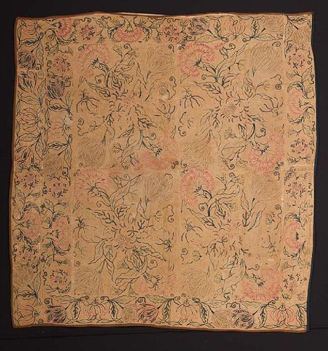 EMBROIDERED PATCHWORK PANEL, 17th -18th C.