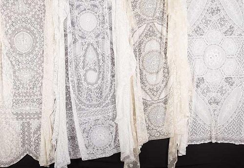 4 NORMANDY LACE BEDSPREADS, 19TH C.