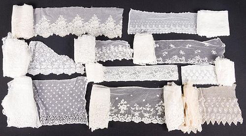 LACE & NET YARDAGE, 19th & EARLY 20TH C.