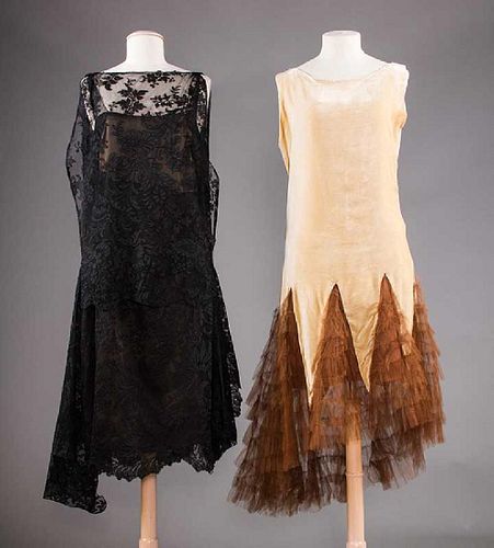TWO EVENING DRESSES, 1920s