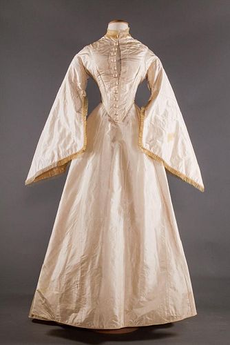 IVORY SILK WEDDING DRESS, 1867