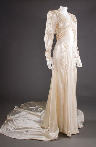 METAL STUDDED WEDDING GOWN, 1942-1945