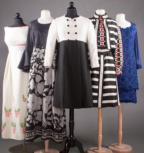 FIVE WOMENS' DRESSES, 1960s