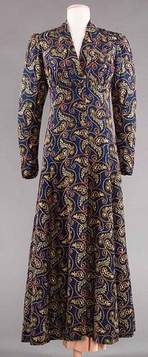 EMBROIDERED LONG COAT, LATE 1930s