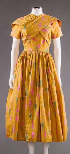 CLAIRE McCARDELL COTTON PRINT DRESS, 1950s