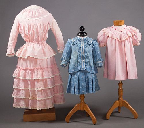 1 BOY'S & 2 GIRL'S DRESSES, 1880-1900