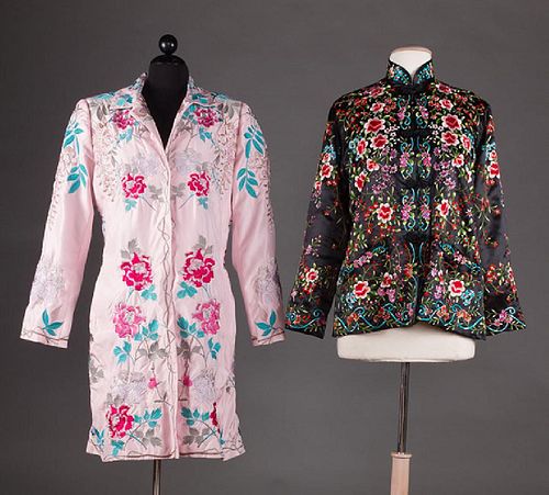 TWO EMBROIDERED SILK JACKETS, ASIA