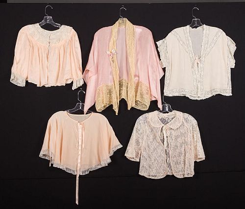 5 SILK & LACE BED JACKETS