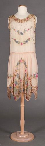 BEADED PALE PINK PARTY DRESS, 1920s