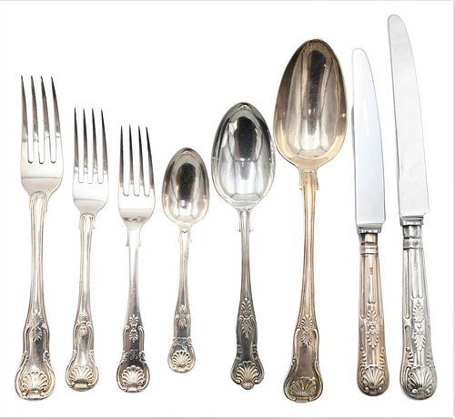 King Sterling Silver Flatware Setting, to include 14 dinner knives, 14 dinner forks, 21 luncheon forks, 4 place spoons, 17 tablespoons, 8 teaspoons, 1