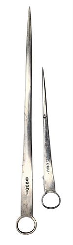 Two George III Silver Skewers, having hallmarks, 3.1 t.oz.