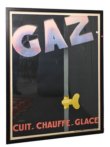Francis Bernard (1900-1979), Gaz 1928 Editions Paul Martial, Paris, this poster was the focus of the French Exhibit at the 1928 Advertising Art Exhib