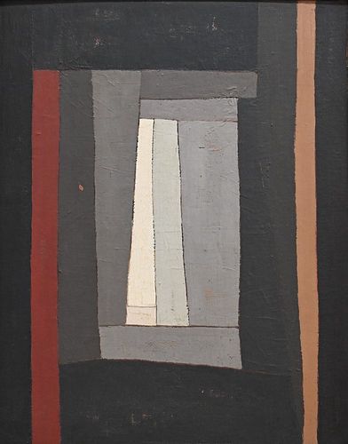 Geometric Abstraction, oil on canvas board, unsigned, 20" x 16".