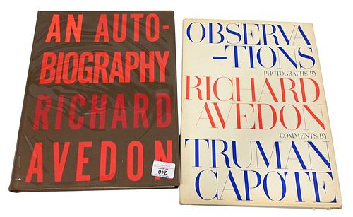 Two Richard Avedon Books, Autobiography 1st Edition Random House New York and Observations Photographs by Richard Avedon Comments by Truman Capote.