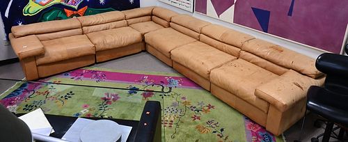 B & B Italia Leather Sectional, in six pieces, 110" x 144"