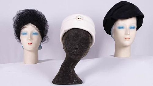 TWO BALMAIN & ONE COUTURE GIVENCHY LADIES HATS, 1960s