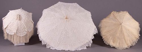 FOUR LACE PARASOLS, EARLY 20TH C