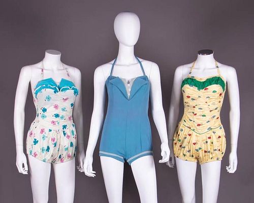 THREE DEADSTOCK BATHING SUITS, AMERICA, EARLY 1950s