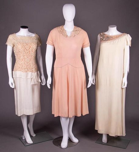 THREE PARTY DRESSES, AMERICA, 1950-1960s