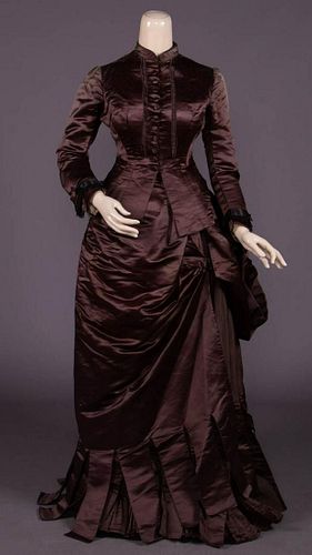 WORTH LABELED DAY DRESS, c. 1879