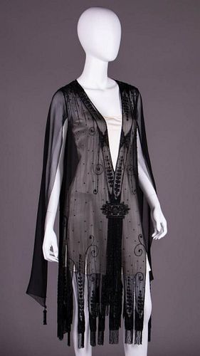 CHIFFON BEADED OVER DRESS, FRANCE, MID 1920s