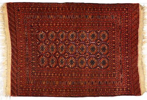 Bokham Tekke Silk/Wool Rug, e. 20th c