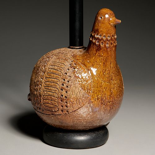 Aldo Londi for Bitossi, pottery bird lamp