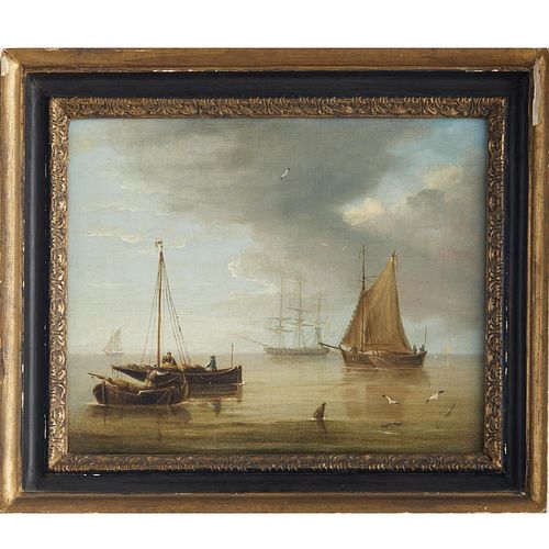 Adolphus Knell (manner of), maritime oil on canvas