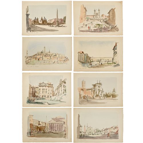 Piero Cicionesi, (8) architectural watercolors