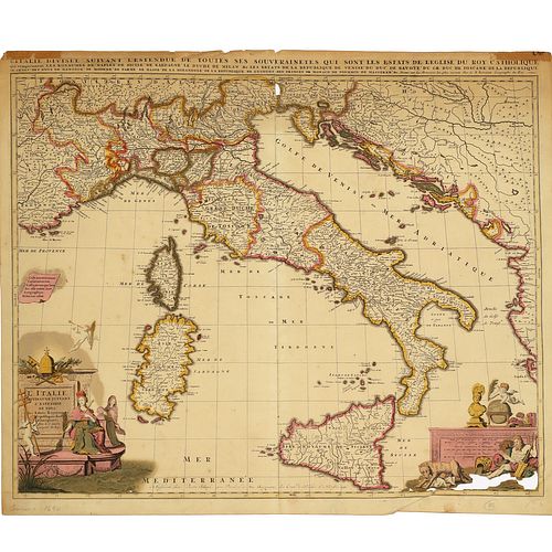 Nicolas Sansom, map of Italy, 1701