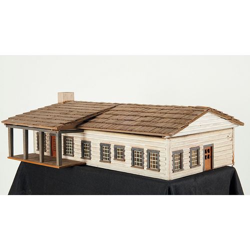 Large vintage handmade cabin farm dollhouse