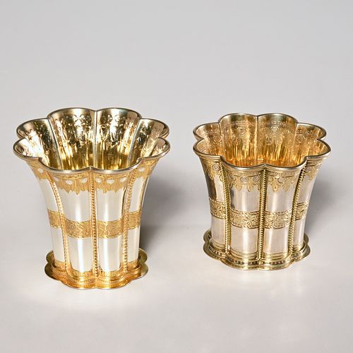 (2) Scandinavian gilt silver cups, incl Michelsen