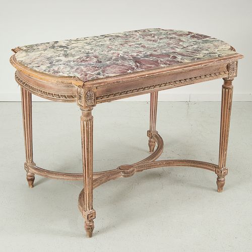 Louis XVI style marble top center table