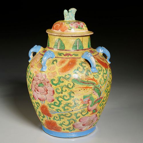 Chinese Ming style glazed earthenware jar