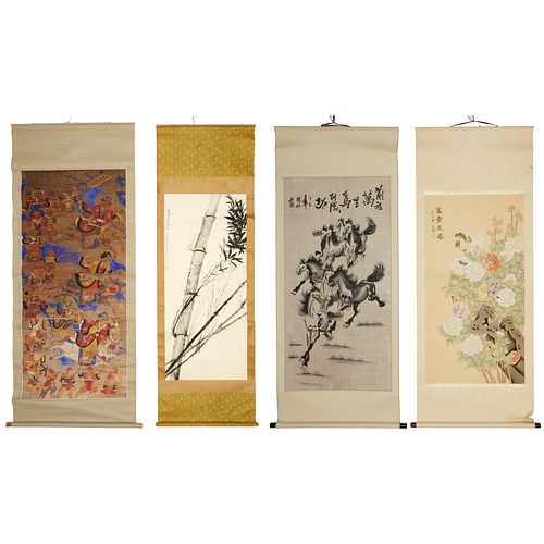 Chinese School, (4) scroll paintings
