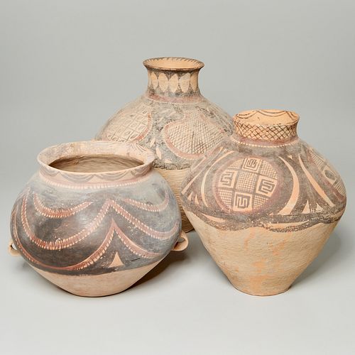 Group (3) Chinese Neolithic style pottery vessels