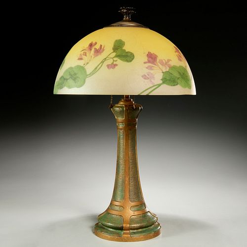 Handel reverse painted table lamp