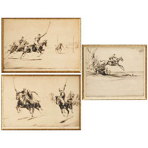 Soper & Whydale, (3) equestrian etchings