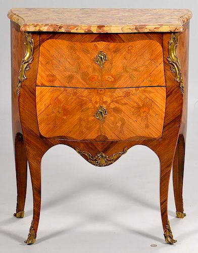 French Louis XV Style Commode, Inlaid
