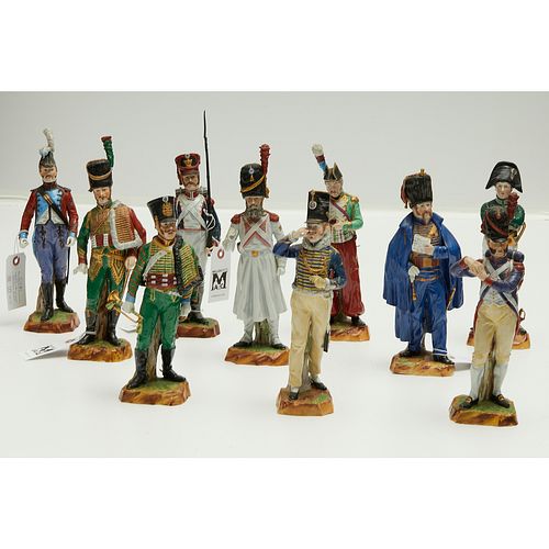 (10) Capodimonte porcelain Napoleonic figures
