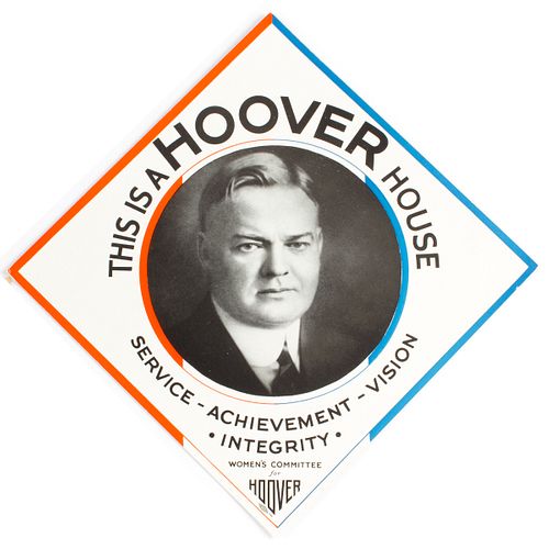 Vintage Herbert Hoover House Campaign Window Sign