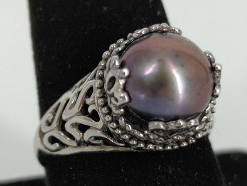 Sterling Silver & Tahitian Pearl Ring
