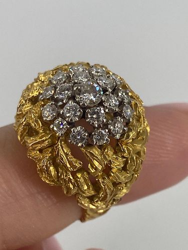 Vintage 18kt Yellow Gold & Diamond Ring