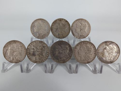 Eight U.S. Morgan Silver Dollar Coins