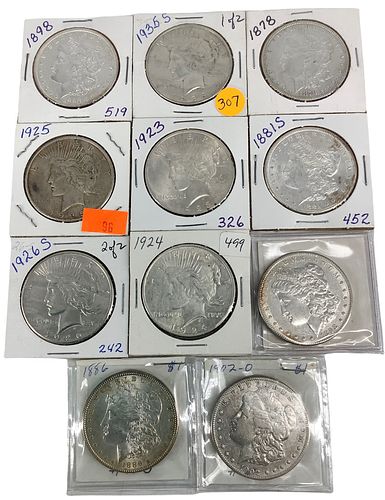 Eleven U.S. Silver Dollar Coins