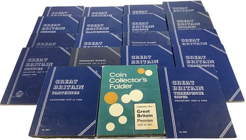Nineteen Foreign Coin Albums - Several With Contents
