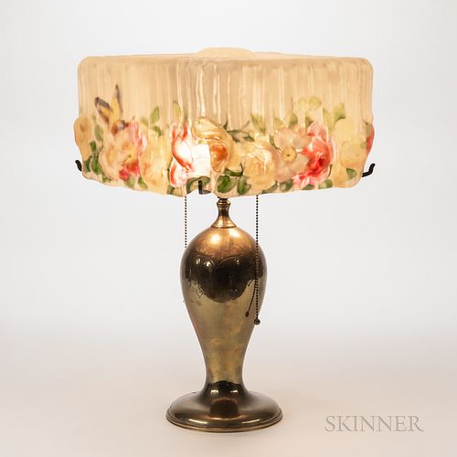 Pairpoint Table Lamp with Roses and Butterflies Albemarl Shade