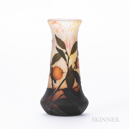 Daum Nancy Cameo Art Glass Vase