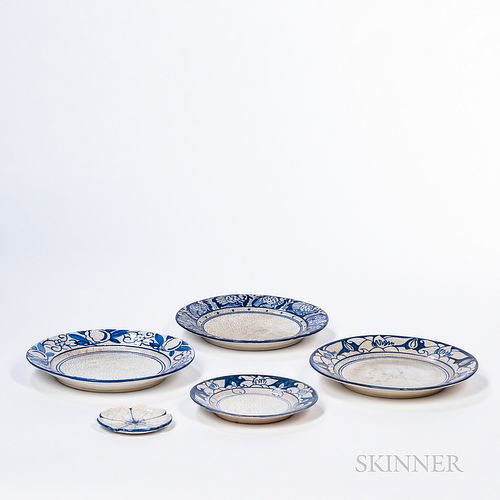 Five Pieces of Dedham Pottery Tableware